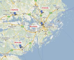 Стокгольм аэропорты на карте | Stockholm airports on the map