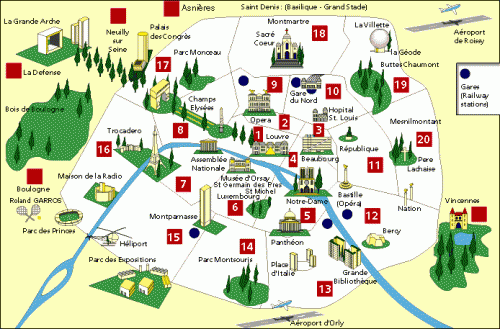 карта округов Парижа
