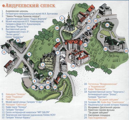 Карта улицы Андреевский спуск