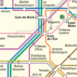 Париж карта метро - фрагмент схемы